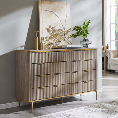 Commode à tiroirs cannelée 9 tiroirs