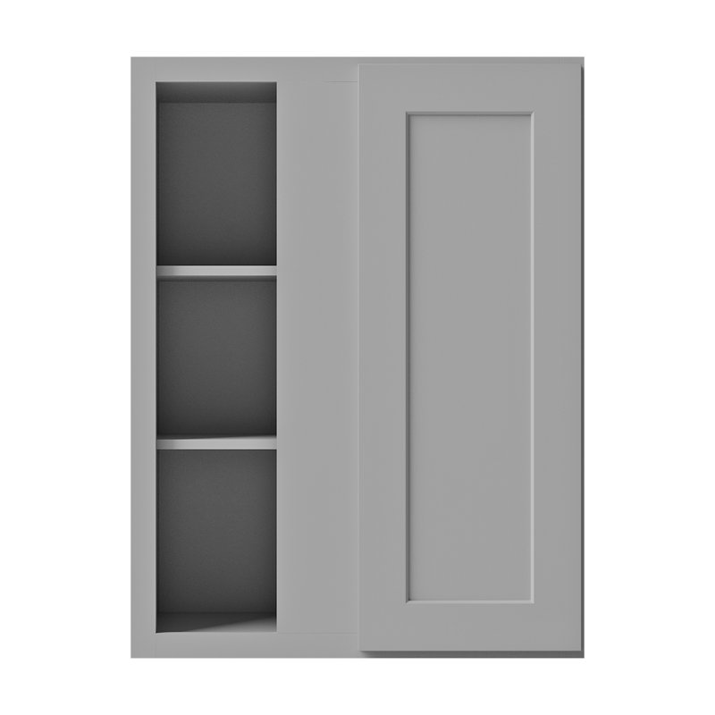 Armoire de coin murale, Gris, L 27 po x H 36 po x P 12 po