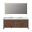 Lala 84" Double Bathroom Vanity with Grain White Engineered Stone Countertop with Mirror-730370383