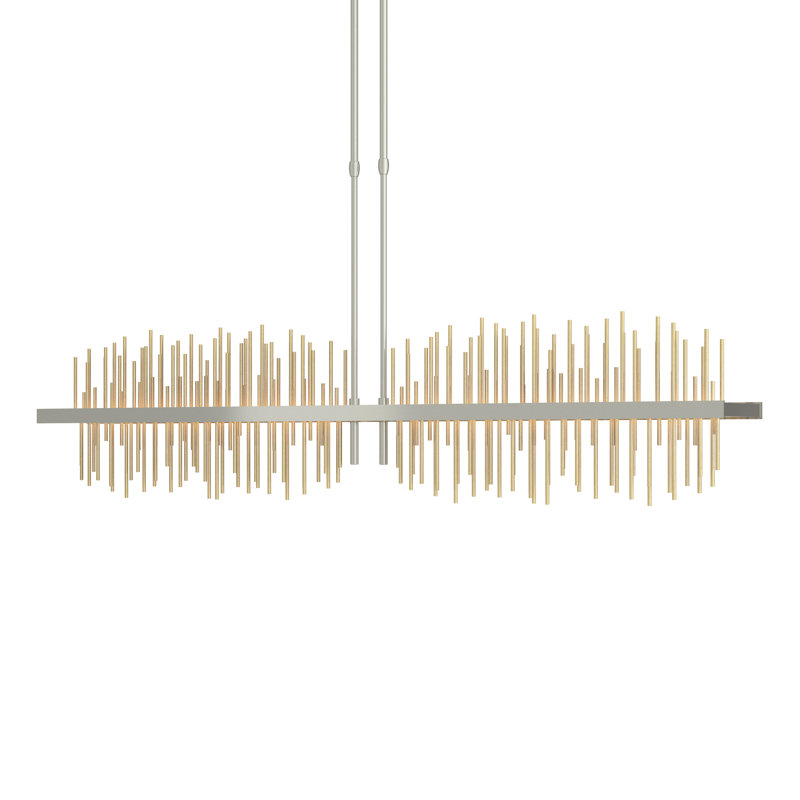 Gossamer 1 - Light Kitchen Island Linear LED Pendant, Modern Brass, Sterling