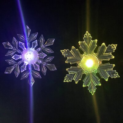 Set of 2 LED Lighted Icy Crystal Snowflake Christmas Window Decorations 5.5 -  Northlight Seasonal, NORTHLIGHT Y92108