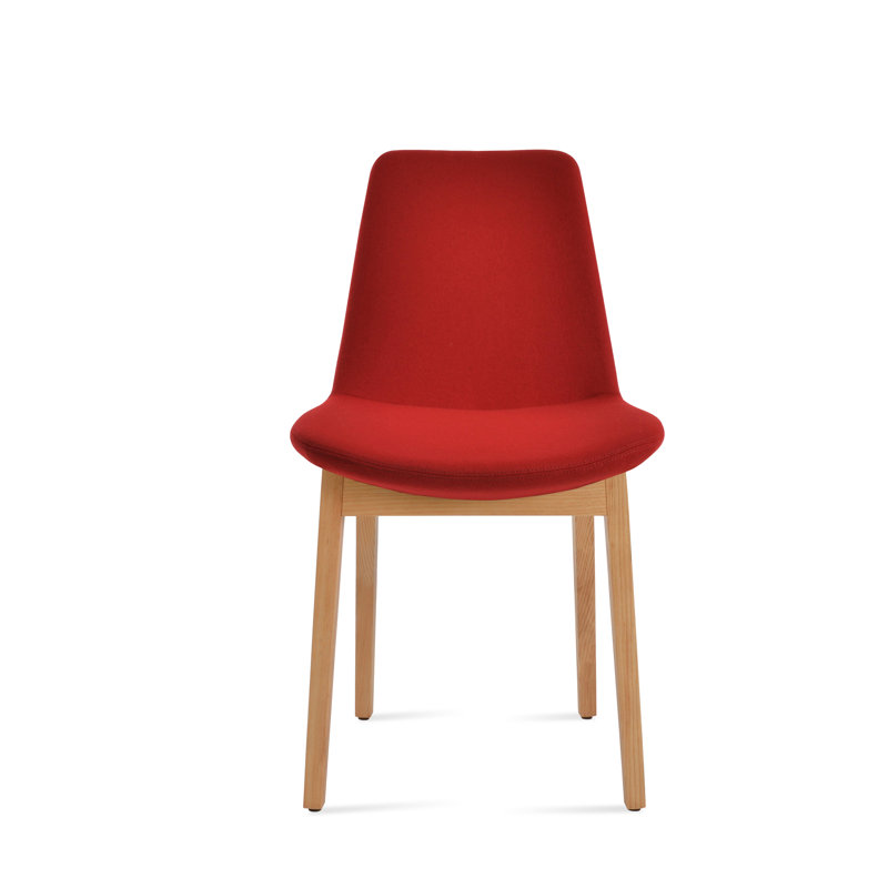 Eiffel Wood Dining Chair, Red W, Natural