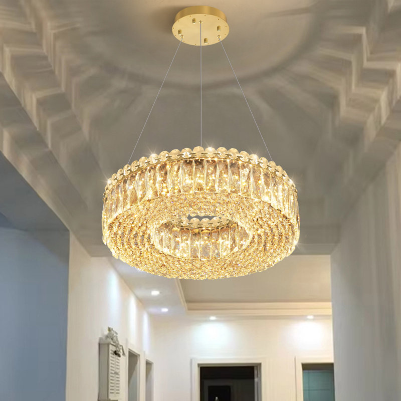 Lustre en cristal 16 po, Gold