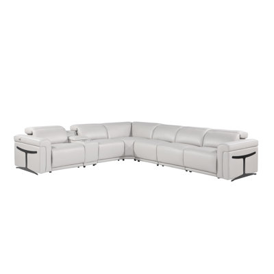Canapé modulaire en cuir italien Suhur 7 pièces