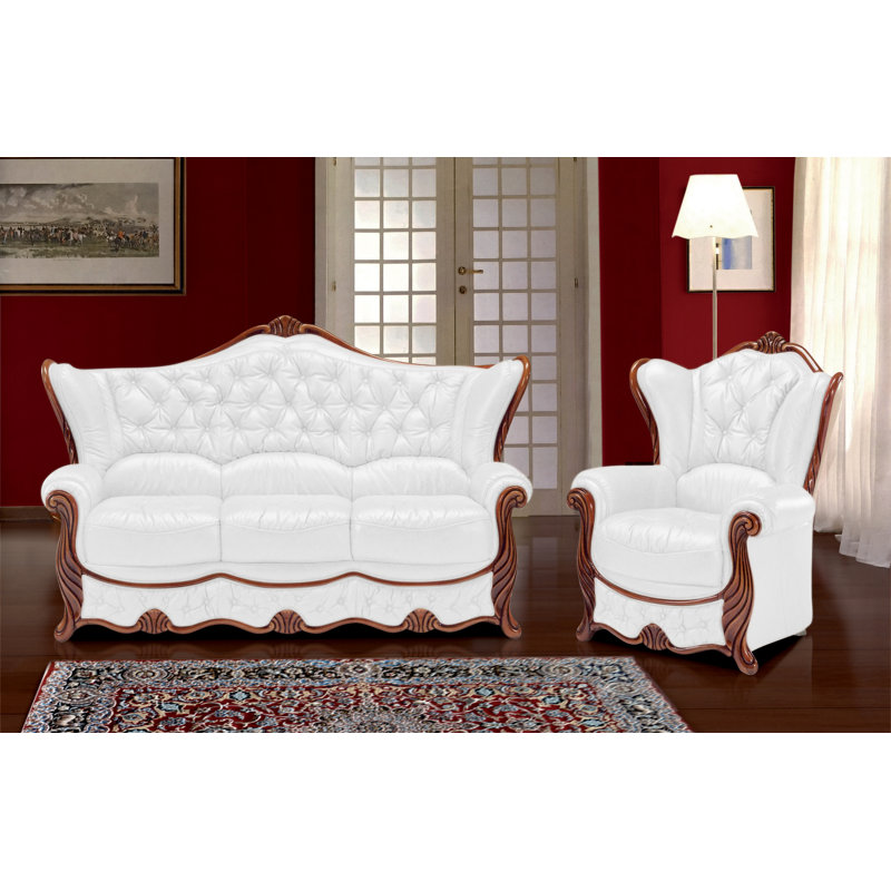 Dodgen 2 - Piece Faux Leather Living Room Set, White