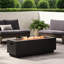 Rectangular 50,000 Fireplace, Dark Grey Iron, Elegant Outdoor Element, No Assembly Addition,