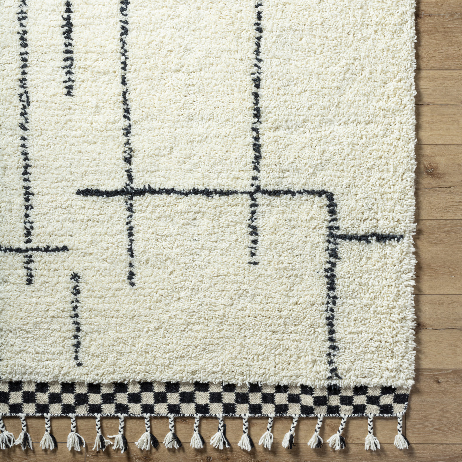 Keon Handmade Wool Cream Rug, Rectangle 2' x 3'
