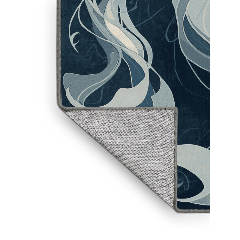 Tapis éclectique abstrait brun et gris lavable à la machine Flemington Banshee, 8 x 12