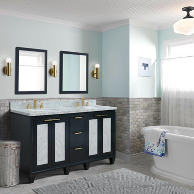 Ensemble de meuble-lavabo double 61 "avec miroir Schreck