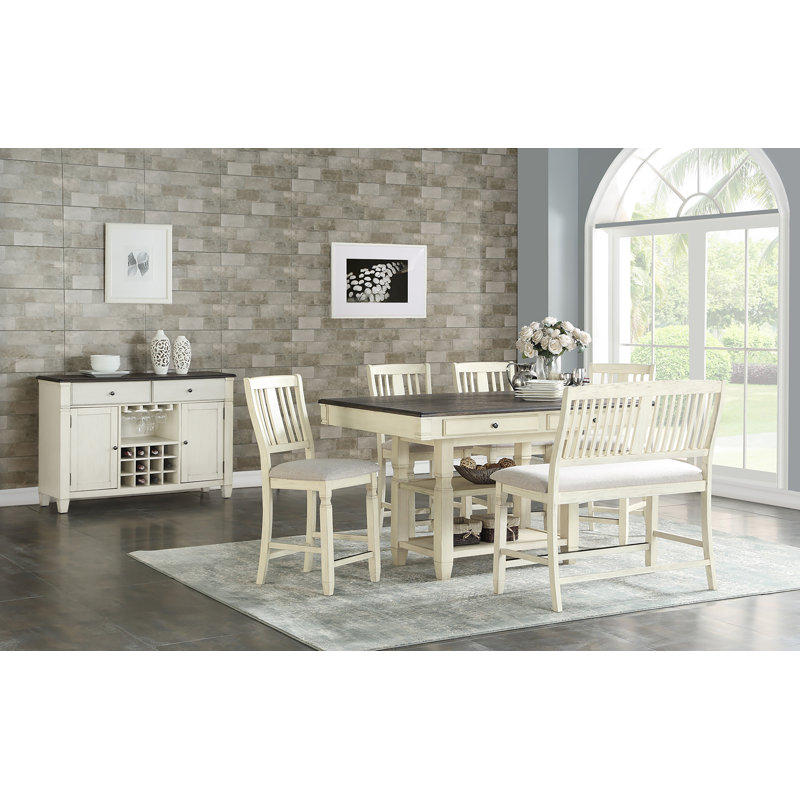 Nana Acacia Solid Wood Dining Table, White