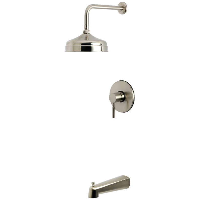 Kingston Brass Concord Single-Handle Pressure Balanced Tub and Shower Faucet, Brushed Nickel