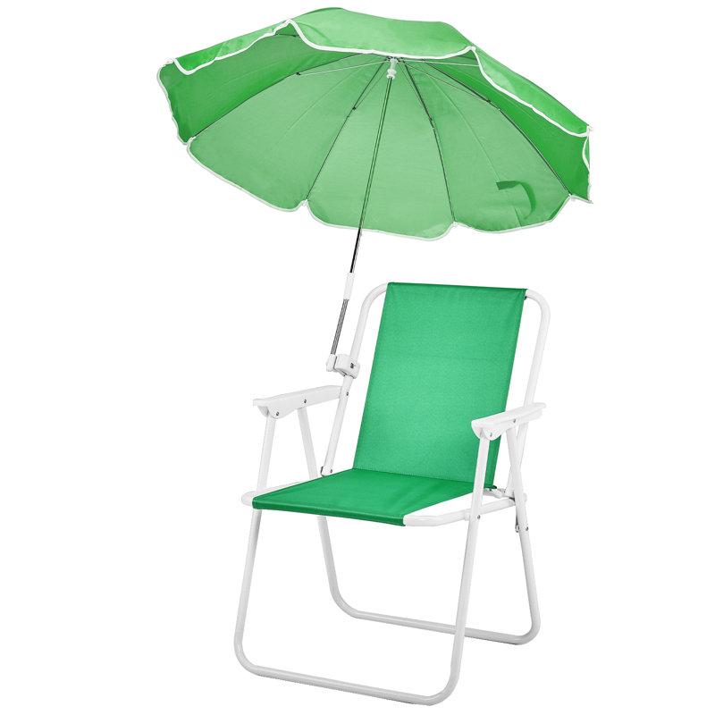 Chaise de plage pliante en métal (ensemble de 1), Vert