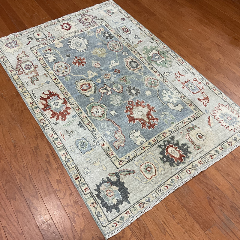 Tapis en laine Oushak fabriqué à la main à teinture végétale Herat ORIENTAL