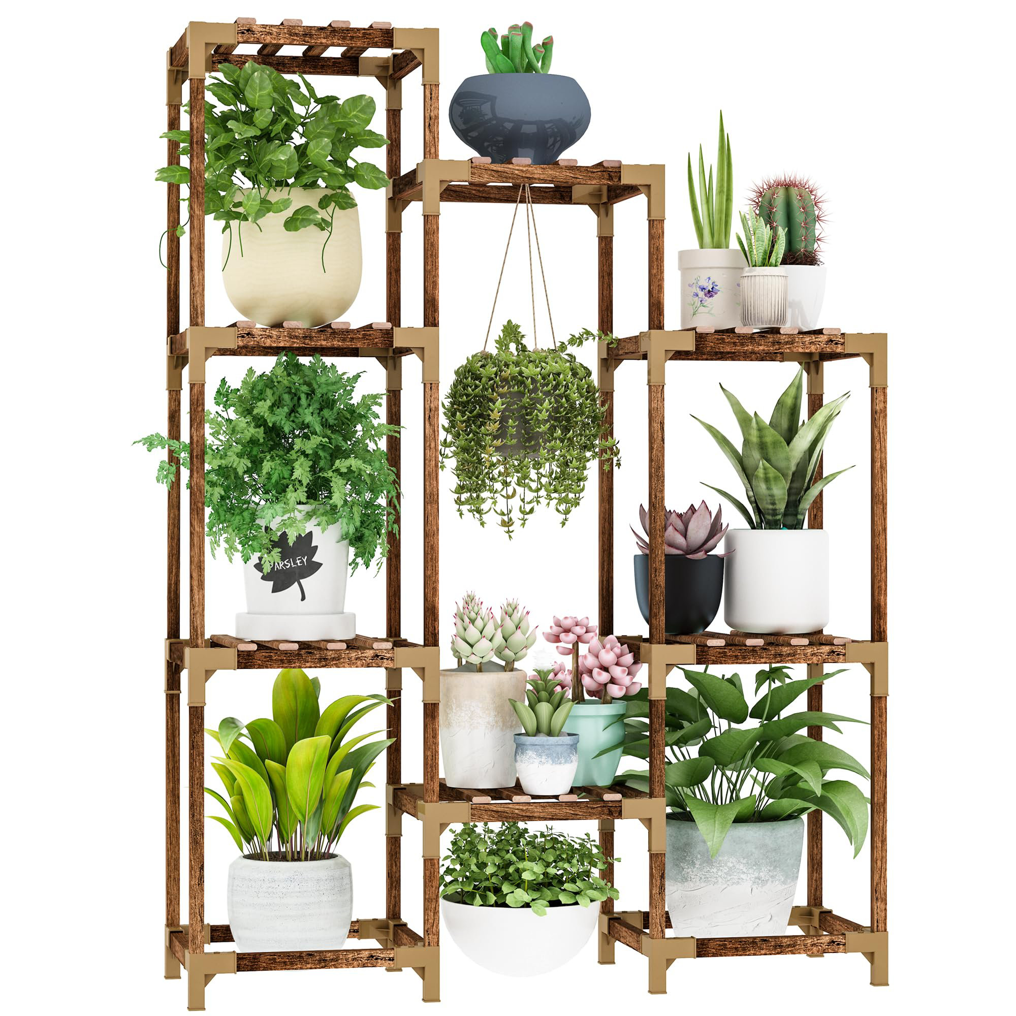 Arlmont & Co. Plant Stand For Indoor Outdoor, 10 Tier Tall Plant Shelf ...