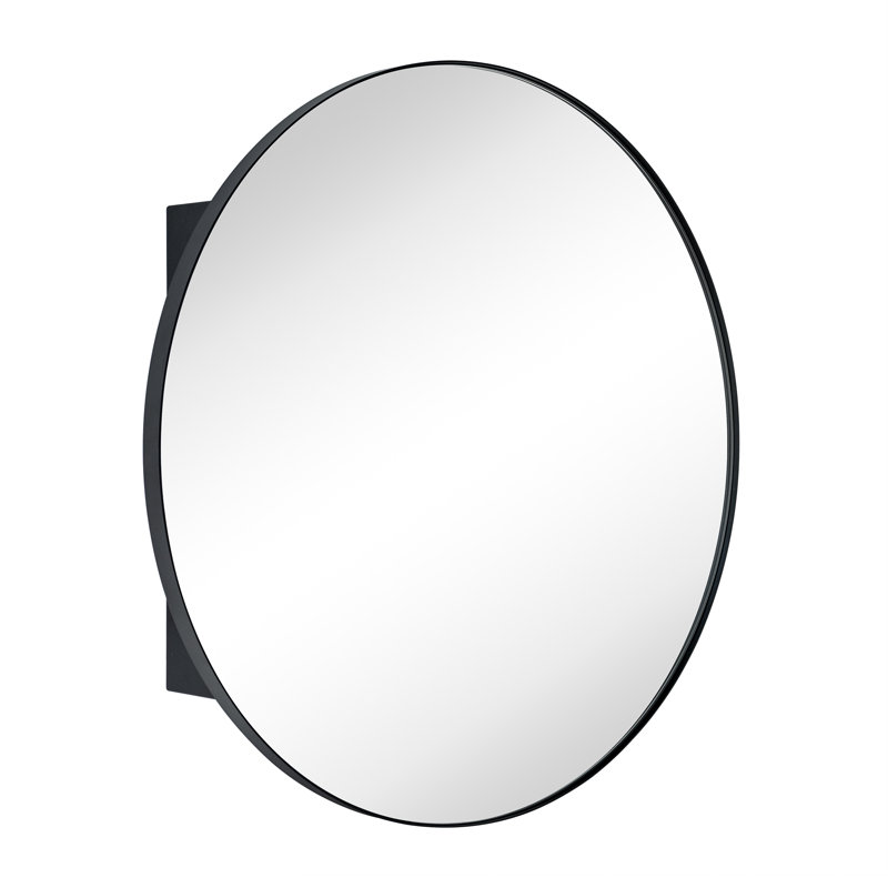 Armoire à pharmacie avec miroir et 2 tablettes réglables Seenaa, 30 po x 30 po, Black