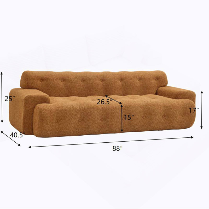 Canapé avec canapé capitonné confortable, Camel Fabric