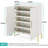 35.43 Inches White & Gold 6-Tier Entryway Shoe Storage Cabinet With Doors-244691012