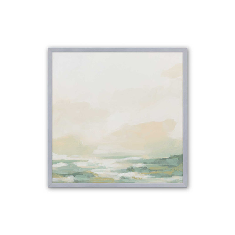 «Cloud-Kissed Landscape II», reproduction sur toile, Chrome poli, H 21,75 po x l 21,75 po