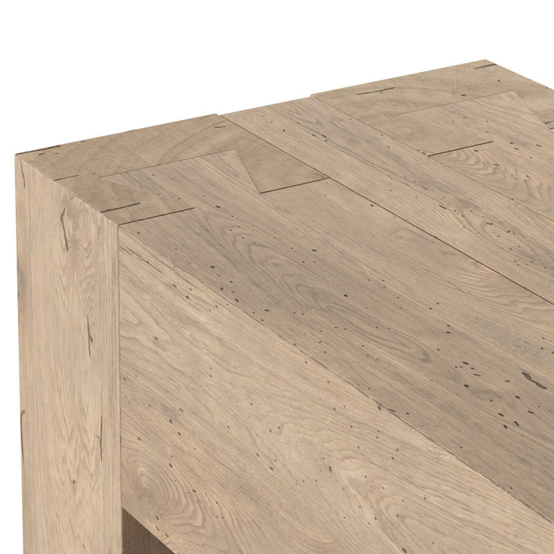 Console Trumann, H 33 po x l 72 po x P 20,25 po, Chêne d'armoise rustique blanchi à la chaux