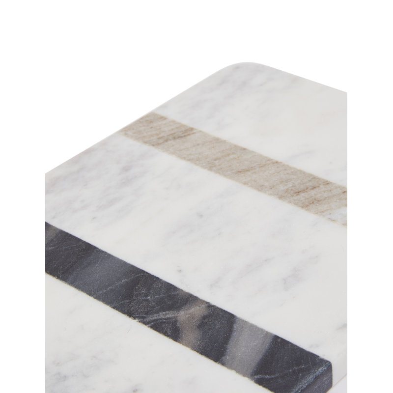 Planche à découper en marbre blanc rayé 15 x 8 Lexi Home