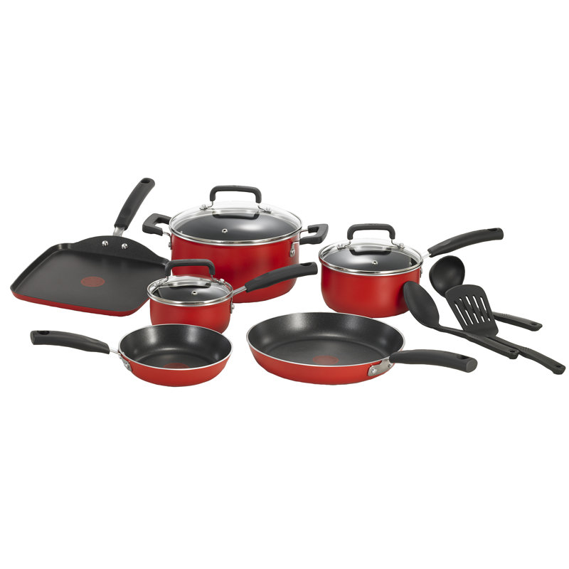 T-fal 12-Piece Black Non-Stick Aluminum Cookware Set