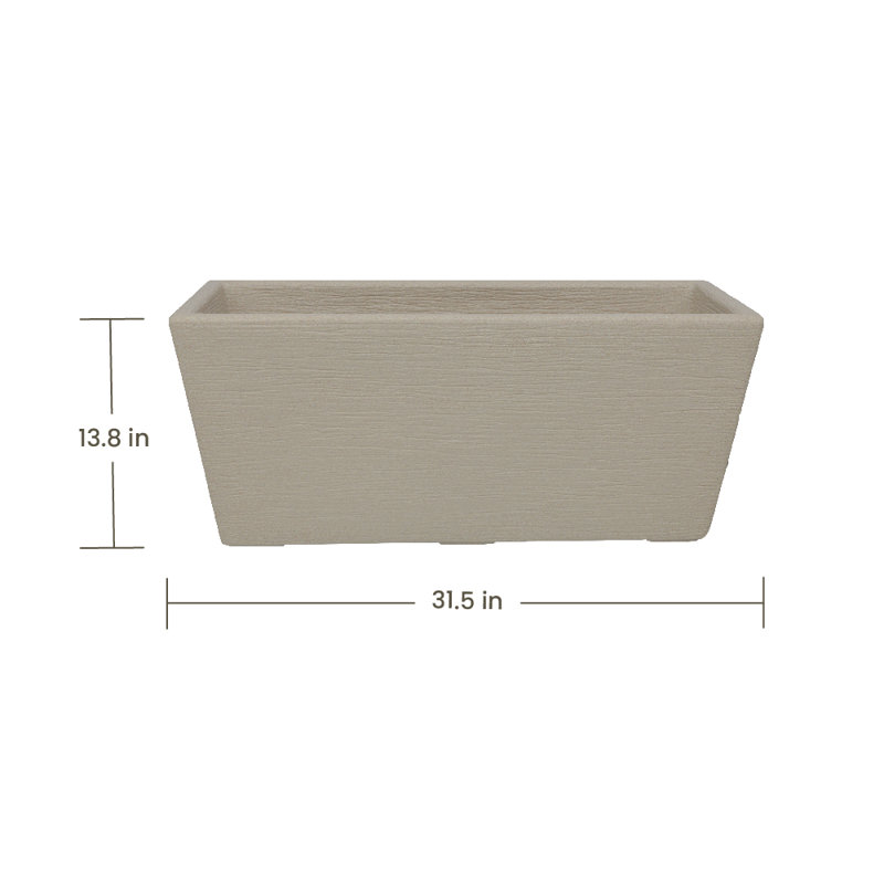 Pot à fleurs rectangulaire d'intérieur / extérieur Warnack ECOBO, 1, Beige