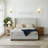 Upholstered Wingback Bed Wood Base Platform Bed High Headboard Minimalist Rusticity No Box Spring Needed No Noise-1665929858