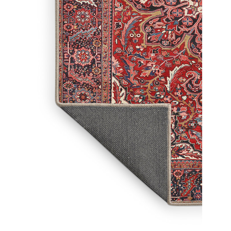 Tapis rouge/rose/beige traditionnel, Rectangle 8 pi x 12 pi