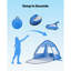 Abri de plage pour 2 personnes, protection UPF 50+, toile d'ombrage portable avec sac de transport et poches de sable, parasol de plage léger et facile à installer pour le camping