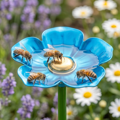 Piquet de jardin en métal avec fleur