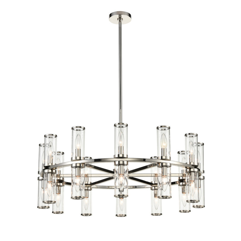 Revolve 24 - Light Chandelier, Polished Nickel