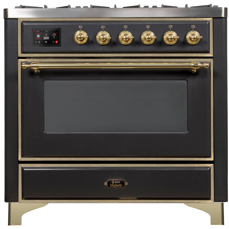 Majestic II Series 36" 3.5 cu ft. Freestanding Dual Fuel Range, Midnight Blue/Chrome, Liquid Propane