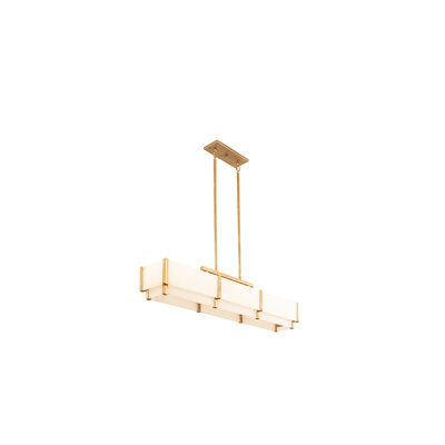 Orleans 5-Light Linear Chandelier in Distressed Gold