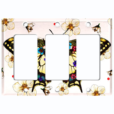 Patterned 3 - Gang Toggle Light Switch Standard Wall Plate