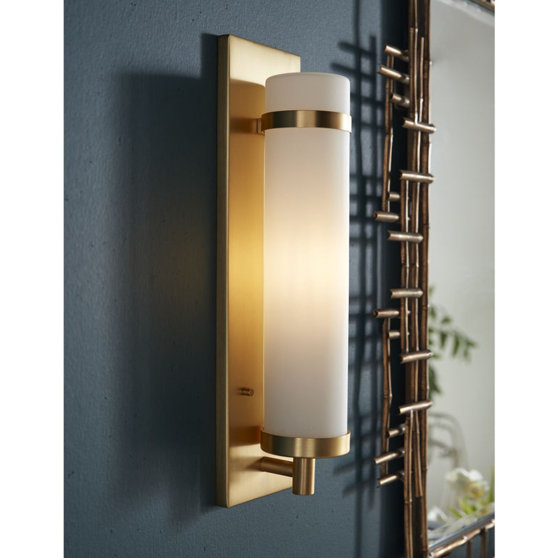 Hartwick Flush Mounted Sconce, 18'' H x 5'' W x 4'' D, Satin Brass