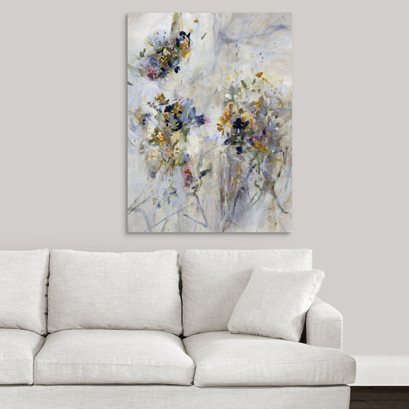 « blended pétales i », peinture sur toile, H 40 po x l 30 po x P 1,25 po, Toile tendue