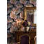 Papier peint floral, décoration murale mauve doré-621898729