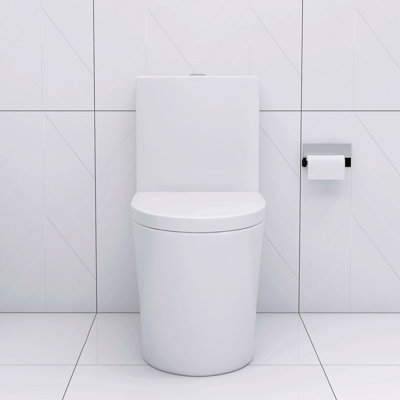 Elongated One-Piece Toilet with Dual Flush, Skirted Design and Soft-Close Seat
