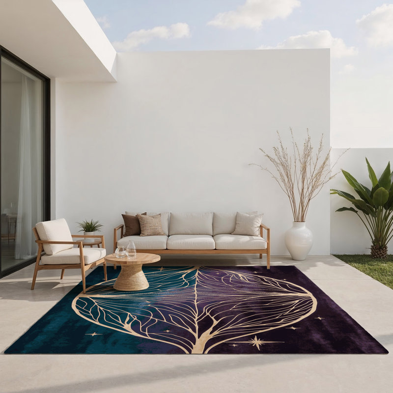 Tapis intérieur et extérieur Veil Of Ivy, Rectangle 1 pi 6 po x 2 pi 6 po