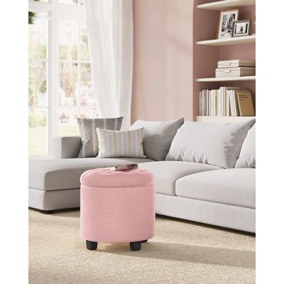 45cm Wide Tufted Solid Colour Footstool Ottoman