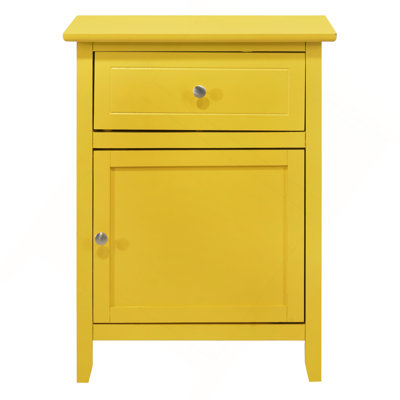 Table de chevet jaune vibrante