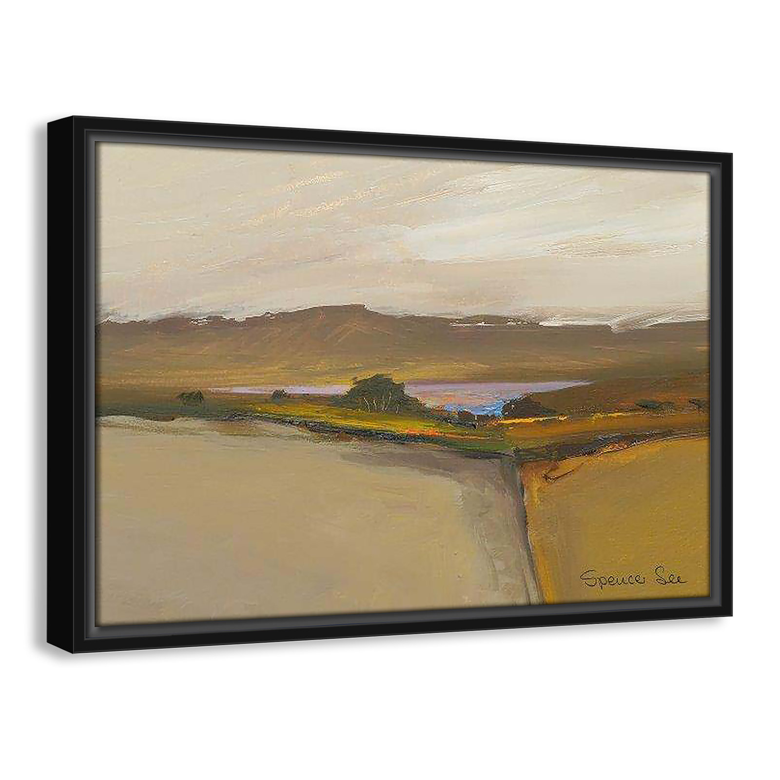 Mack "Heaven and Earth IV" Print, 13.5'' H x 19.5'' W x 2'' D, Black Framed