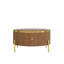 Table basse ronde avec 2 grands tiroirs de rangement