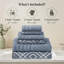 Ensemble de serviettes en jacquard teint en fil 6 pièces et fils Modern Modern Oxford - 100% coton-1489782064