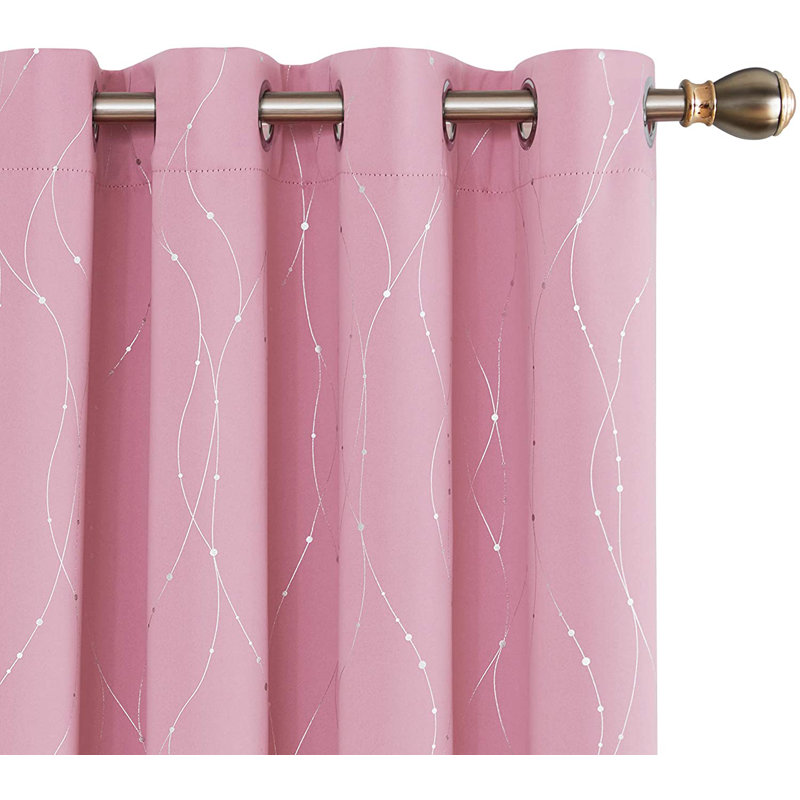 Cohmer Room Darkening Curtain Pair, 52" W x 84" L, Pink