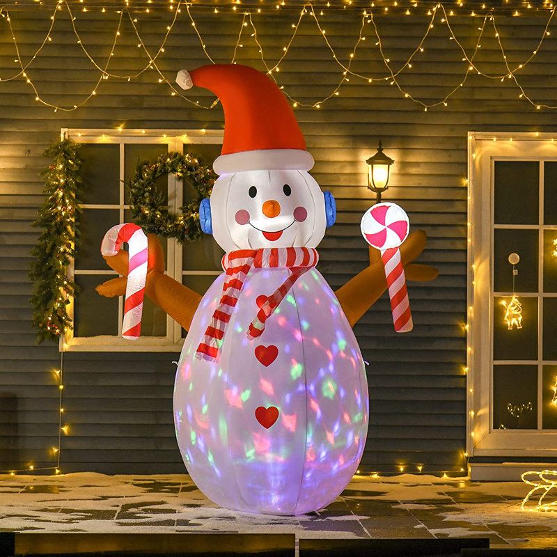 Clarksville Christmas Inflatable Snowman, Rotating Lighted Indoor Outdoor  Decoration