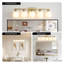 Luminaires de salle de bain dorés, miroir de coiffeuse moderne 5 lumières, appliques murales avec abat-jour en verre givré blanc laiteux-251184377-251184376-251184257