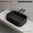 MonBlari 22" X 14" Oval Solid Surface Matte Black Fluted Vessel Sink-126479045
