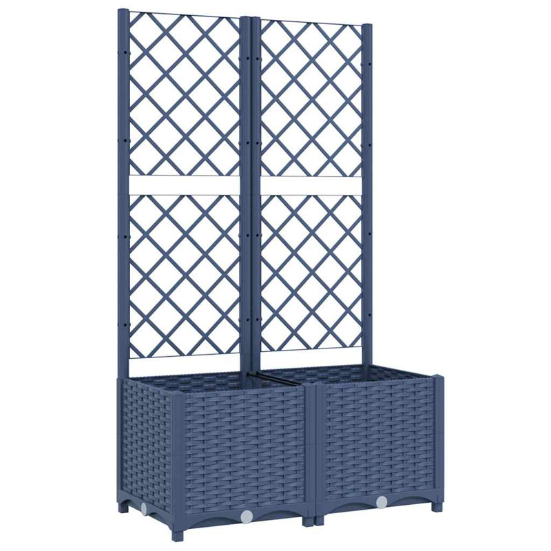 Latitude Run® Garden Planter With Trellis PP, Dark Gray, 53.5" H x 31.5" W x 15.7" D, Without Wheels
