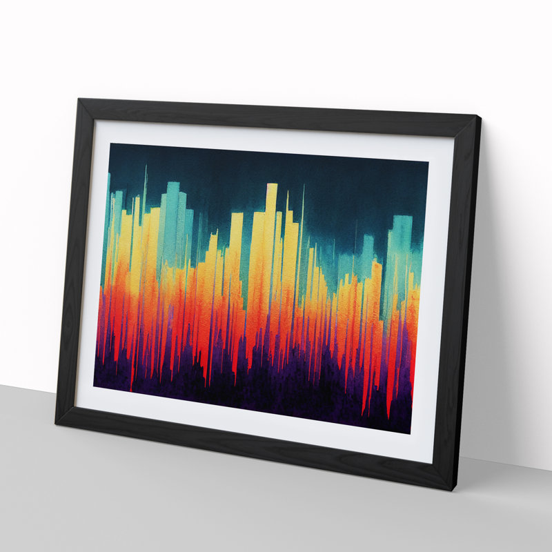 Electronic Audio Sound Bar Vol.4 Abstract - Single Picture Frame Print, 46cm H x 64cm W x 2cm D, Black 